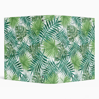 Large Green Fern Palm and Monstera Tropical Plants 3 Ring Binder