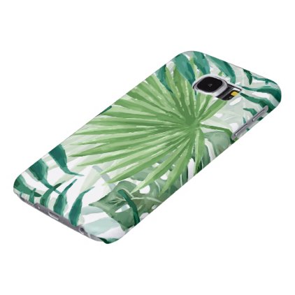 Large Green Fern Palm and Monstera Tropical Plants Samsung Galaxy S6 Case