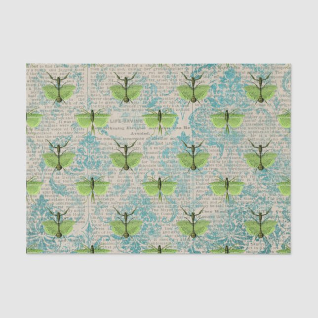 Large Green Insect Tissue Paper (Front)