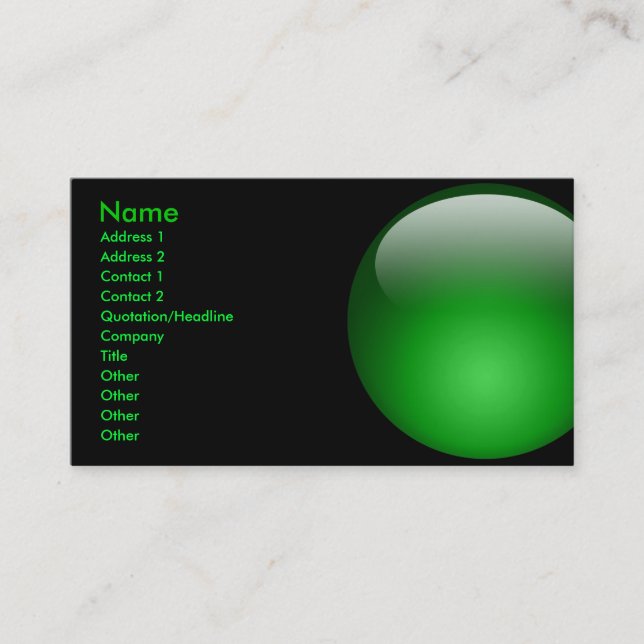 Large Green Marble Card (Front)