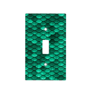 Large Green Mermaid Scales Light Switch Cover