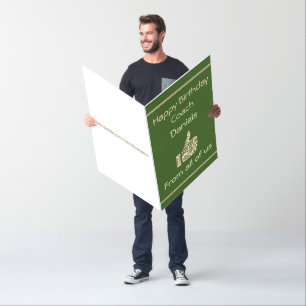Large Green personalised Happy Birthday Coach Card