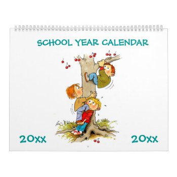 Large Green School Year Calendar For Kids by online_store at Zazzle