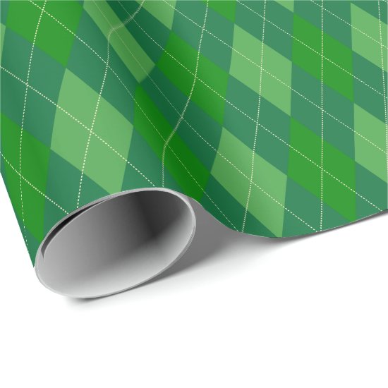 Large Green Tones Argyle Wrapping Paper