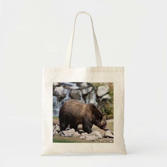 Large Grizzly Bear in Wild Photo Tote Bag (Front)