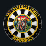 Large Grizzly in Forest Design Dart Board<br><div class="desc">Circular design of a majestic grizzly bear in a forest,  framed with a bold target.</div>