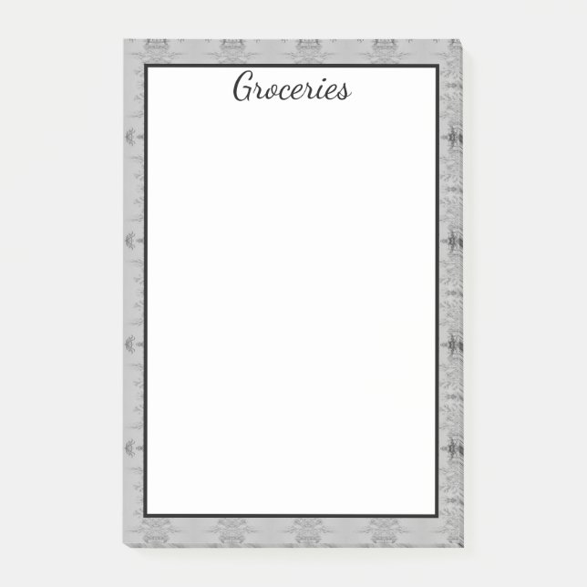 Large Grocery Note With Grey And Black (Front)