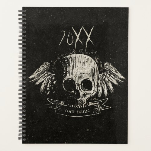 Large Grunge Skull with Wings 2022 Planner