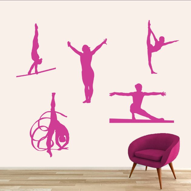 Gymnastics Pink Street Sign Decal Sticker - 8x3 Inch Vinyl For Walls & Windows