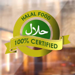 Large Halal Food Business Window Sticker Decal