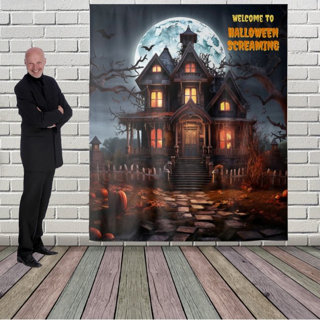 Large Halloween Haunted House Hanging Backdrop (Creator Uploaded)
