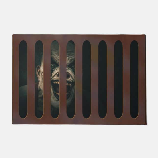 Large Halloween Scary Clown in Storm Grate Doormat (Front)