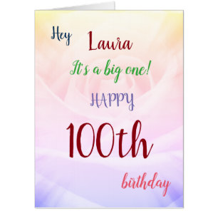 Large Happy 100th Birthday design greeting Card