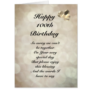 Large Happy 100th Birthday distance Greeting Card