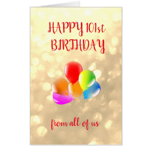 Large Happy 101st Birthday design Card