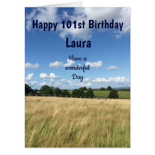 Large Happy 101st Birthday designs Card