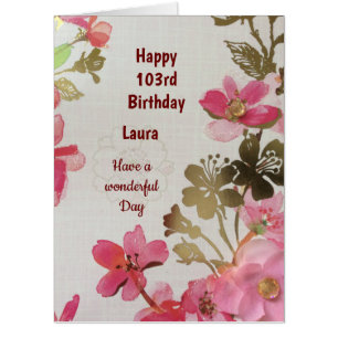Large Happy 103rd Birthday Card