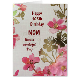 Large Happy 105th Birthday Mom Card