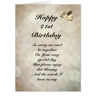 Large Happy 21st Birthday distance Greeting Card