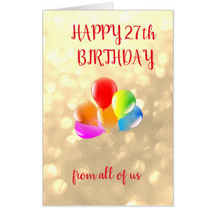 Large Happy 27th Birthday Card