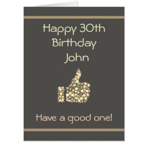Large Happy 30th Birthday Card