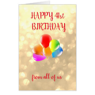Large Happy 41st Birthday Card