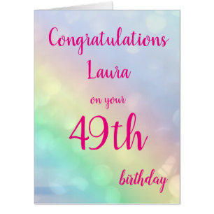 Large Happy 49th Birthday design greeting Card