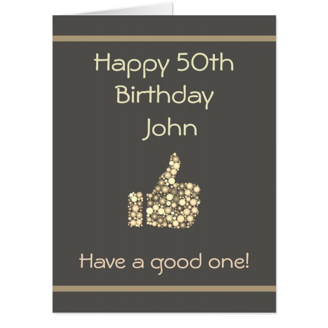 Large Happy 50th Birthday Card (Front)