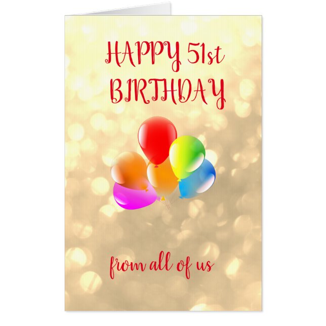 Large Happy 51st Birthday Card (Front)