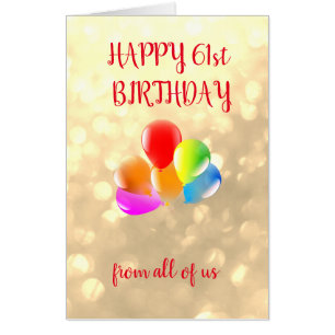 Large Happy 61st Birthday Card