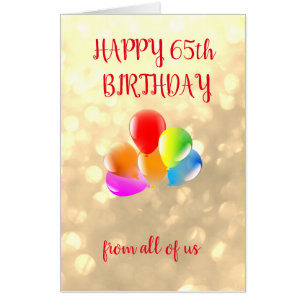 Large Happy 65th Birthday Card
