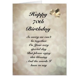 Large Happy 70th Birthday distance Greeting Card