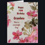 Large Happy 70th Birthday Grandma Card<br><div class="desc">Large stylish Happy 70th Birthday Grandma Greeting Card.</div>