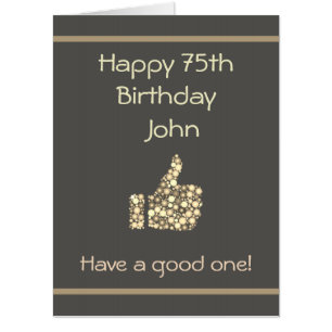 Large Happy 75th Birthday Card