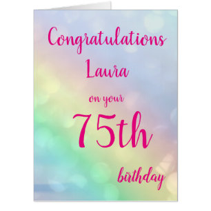 Large Happy 75th Birthday design greeting Card