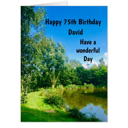 Large Happy 75th Birthday Personalised Card