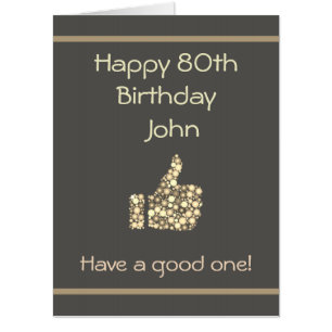 Large Happy 80th Birthday Card