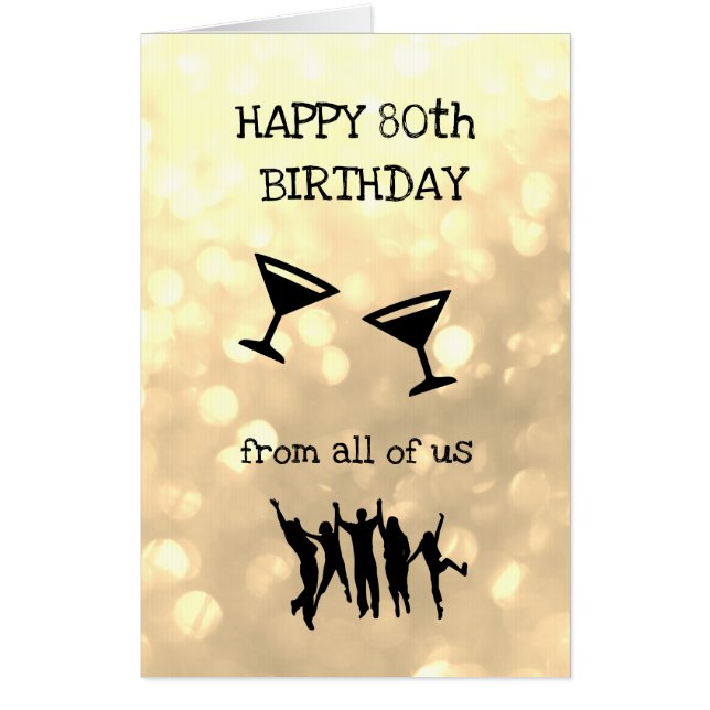 Large Happy 80th Birthday design Card (Front)