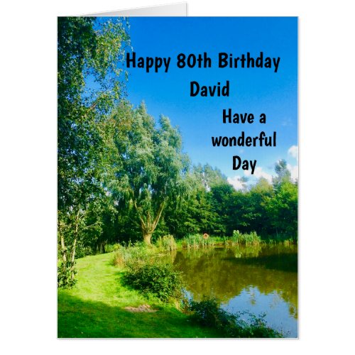 Large Happy 80th Birthday Personalised Card