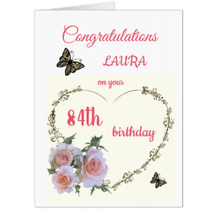Large Happy 84th Birthday design greeting Card