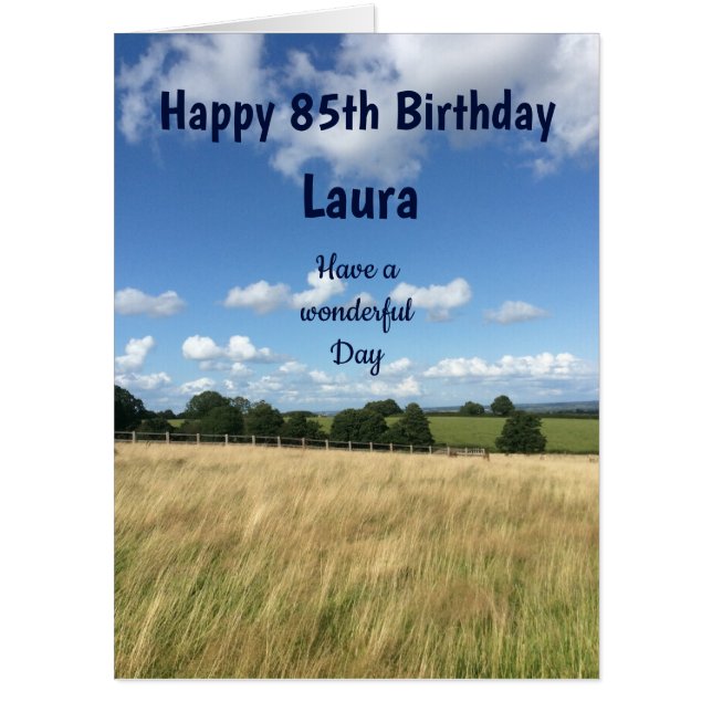 Large Happy 85th Birthday design Card (Front)