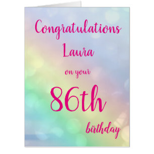 Large Happy 86th Birthday design greeting Card