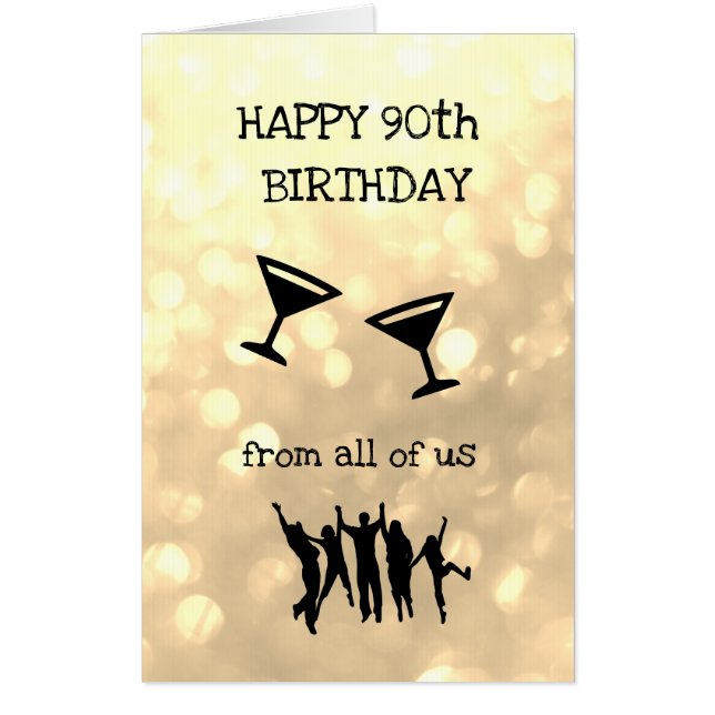 Large Happy 90th Birthday design Card (Front)