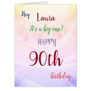 Large Happy 90th Birthday design greeting Card