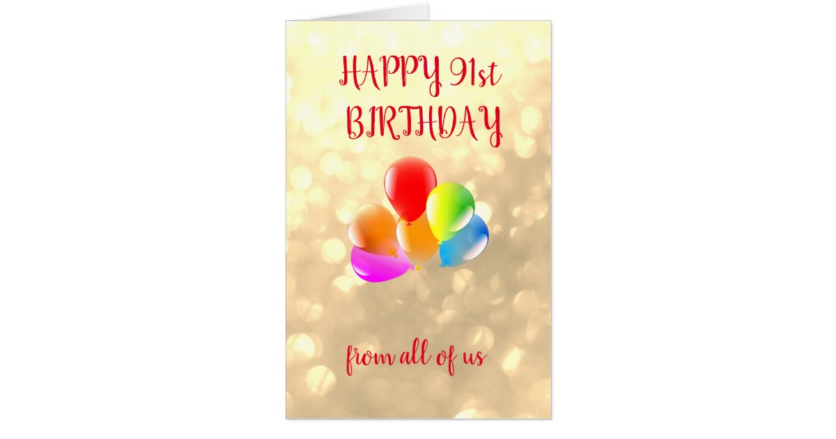 Large Happy 91st Birthday Card | Zazzle