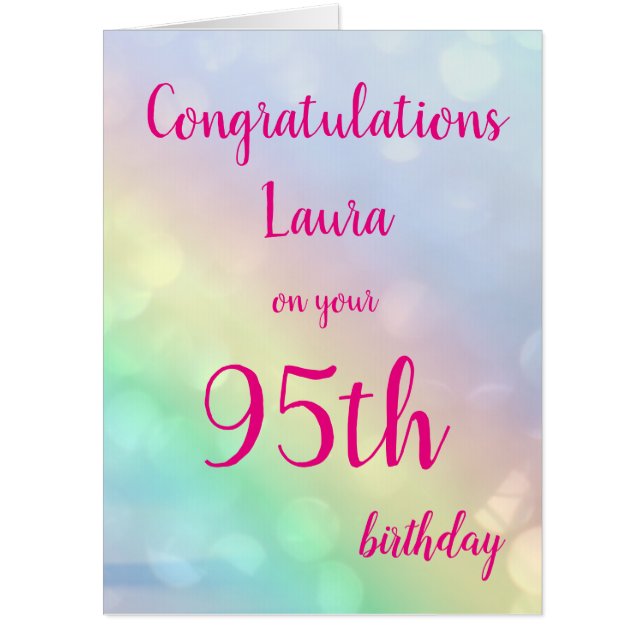 Large Happy 95th Birthday design greeting Card (Front)