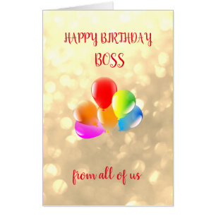 Large Happy Birthday Boss design Card