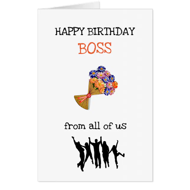 Large Happy Birthday Boss design Card | Zazzle