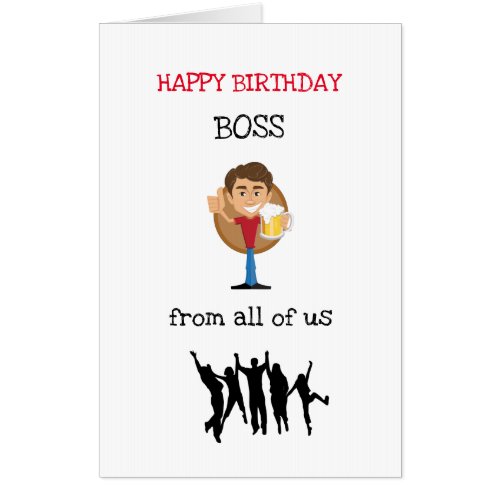 Large Happy Birthday Boss design Card