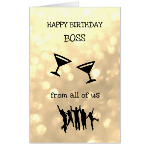 Large Happy Birthday Boss design Card